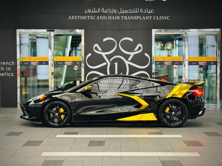 Chevrolet Corvette C8 2023 BLACK&GOLD RENTAL IN DUBAI - undefined